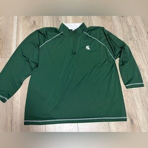 Pro Edge MSU Dark Green Pullover with Logo